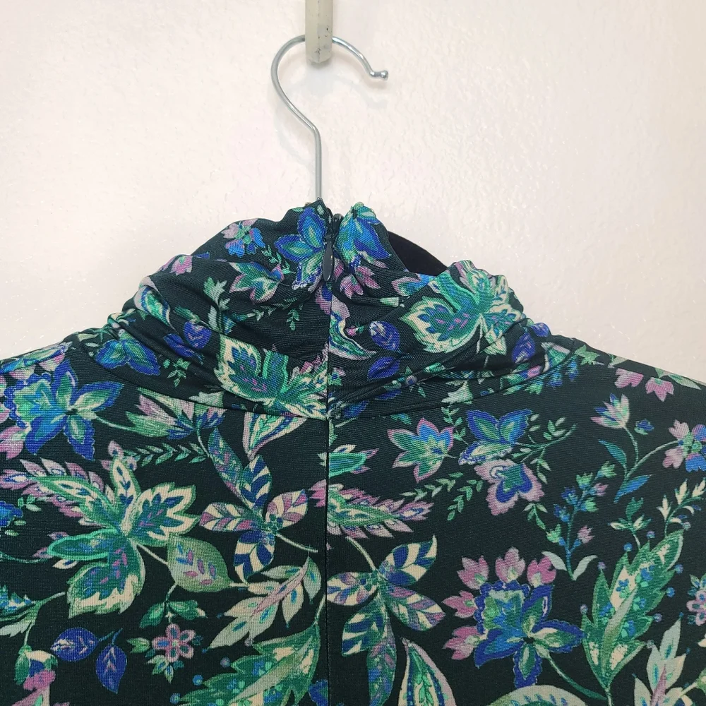 Isabel Marant Étoile Jewel Green Floral Turtleneck Blouse | Women’s Size 4 Light - Picture 9 of 11